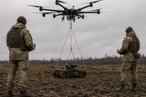 Ukraine: Drohnen werfen Roboter ins Gefecht [Bildinhalt mit KI erstellt]