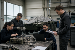 Jobs in der Rüstungsindustrie: Wo Deutschland jetzt Personal sucht [Bildinhalt mit KI erstellt]