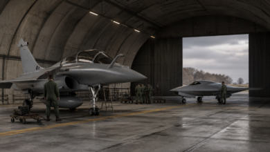 Rafale F5 und UCAV: Frankreichs Brücke vom Kampfflugzeug zum Luftkampfsystem – redaktionelles Titelbild – Bild mit KI generiert [Bildinhalt mit KI erstellt]
