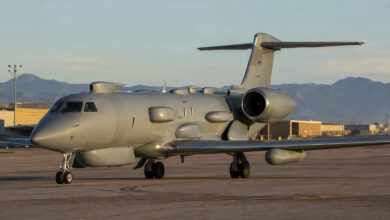 EA-37B Compass Call: الهجوم الإلكتروني النفاث – صورة تحريرية – Bild mit KI generiert [Bildinhalt mit KI erstellt]